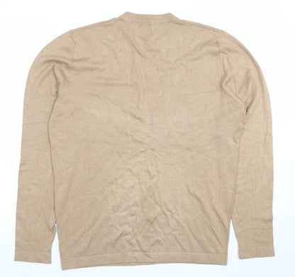 Mens UK Size L River Island Beige Pullover Jumper
