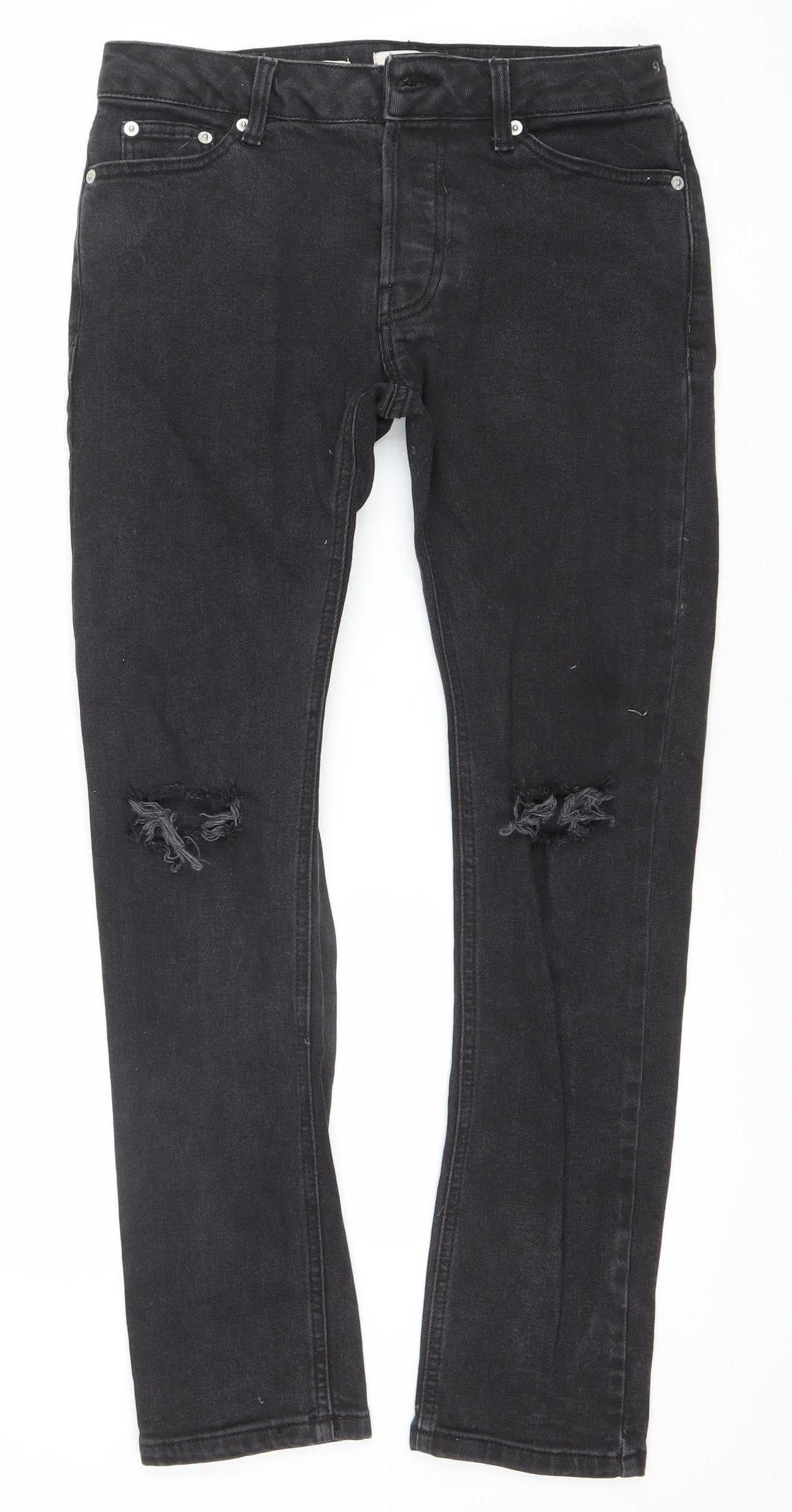 Mens UK Size 28S Topman Slim Fit Skinny Black Jeans