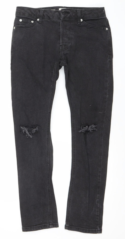 Mens UK Size 28S Topman Slim Fit Skinny Black Jeans