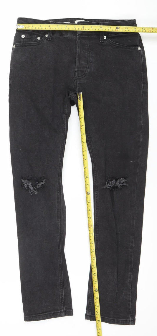 Mens UK Size 28S Topman Slim Fit Skinny Black Jeans