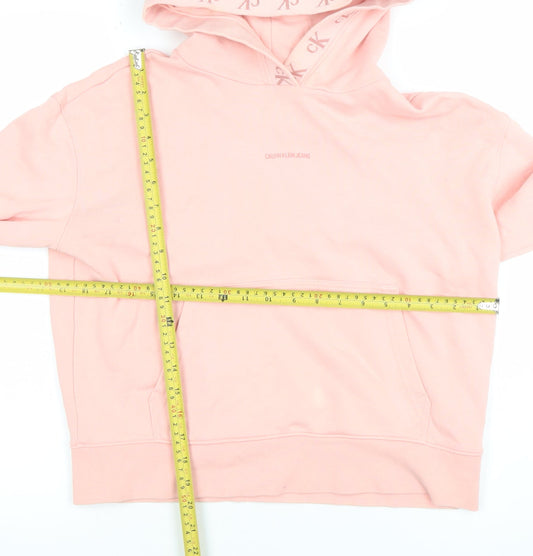Womens UK Size M Calvin Klein Jeans Pink Pullover Hoodie