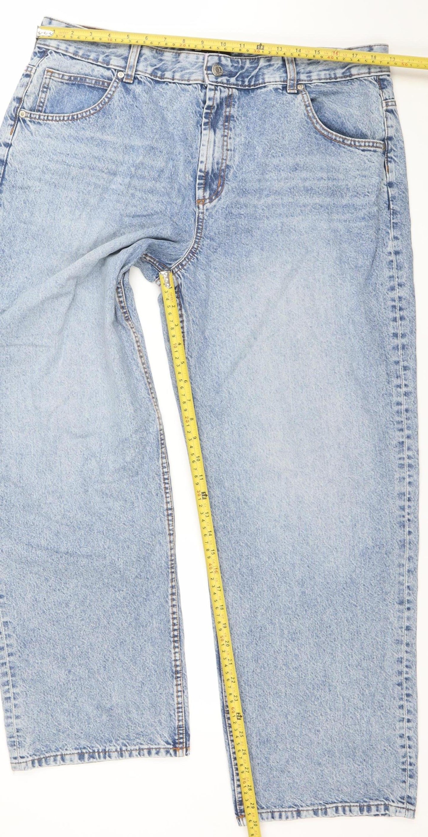 Mens UK Size 34 ASOS Regular Fit Straight Blue Jeans