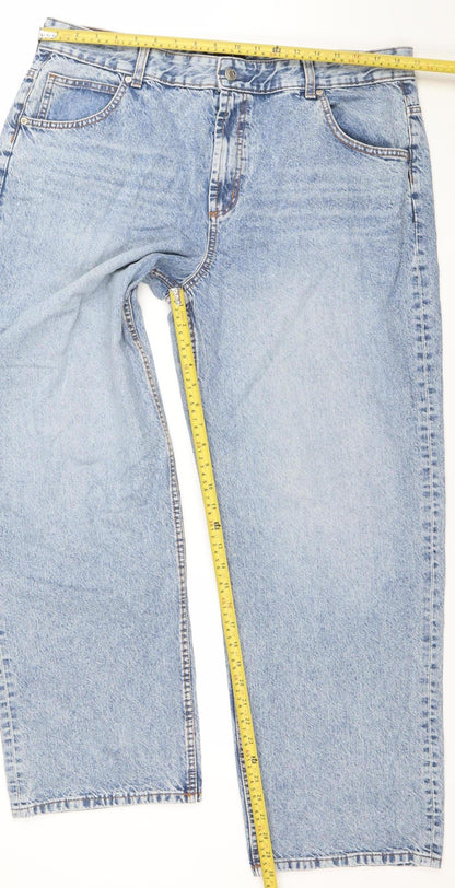 Mens UK Size 34 ASOS Regular Fit Straight Blue Jeans