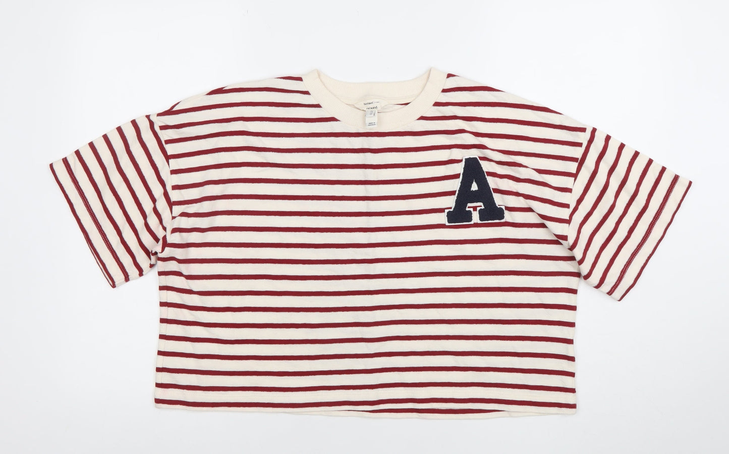Womens UK Size 14 River Island Multicoloured Cropped T-Shirt