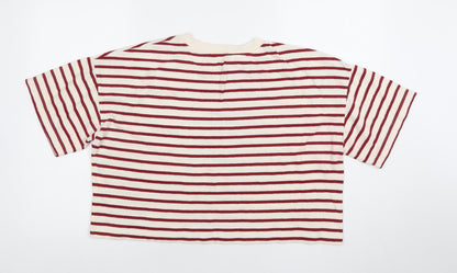 Womens UK Size 14 River Island Multicoloured Cropped T-Shirt