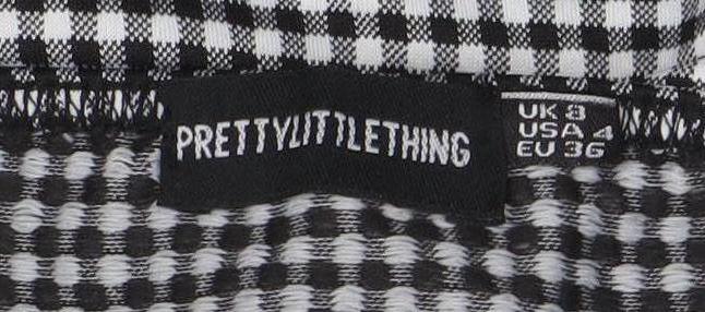Womens UK Size 8 PRETTYLITTLETHING Black Cropped Tank
