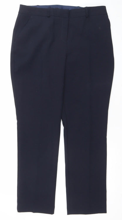 Womens UK Size 12 Dunnes Regular Fit Business Workwear Casual Blue Trousers