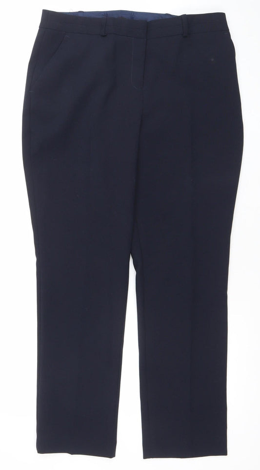 Womens UK Size 12 Dunnes Regular Fit Business Workwear Casual Blue Trousers