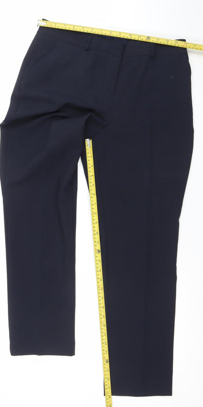 Womens UK Size 12 Dunnes Regular Fit Business Workwear Casual Blue Trousers