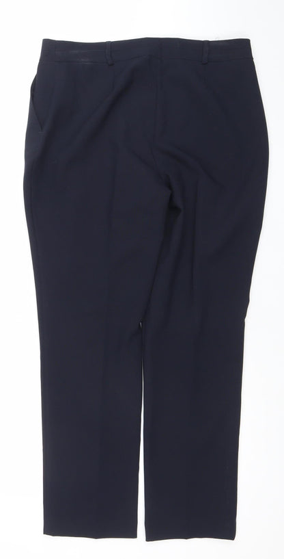 Womens UK Size 12 Dunnes Regular Fit Business Workwear Casual Blue Trousers