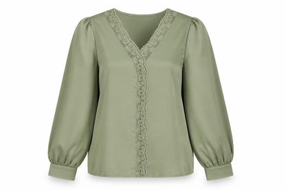 Womens UK Size 10 VILA Green Tunic Blouse