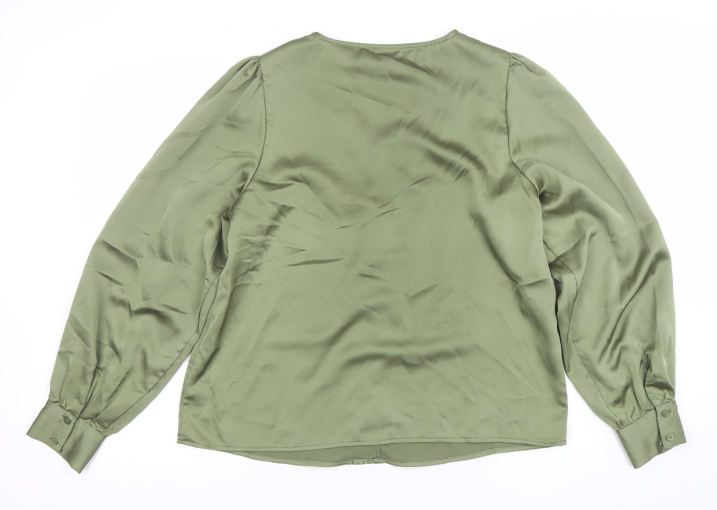 Womens UK Size 10 VILA Green Tunic Blouse