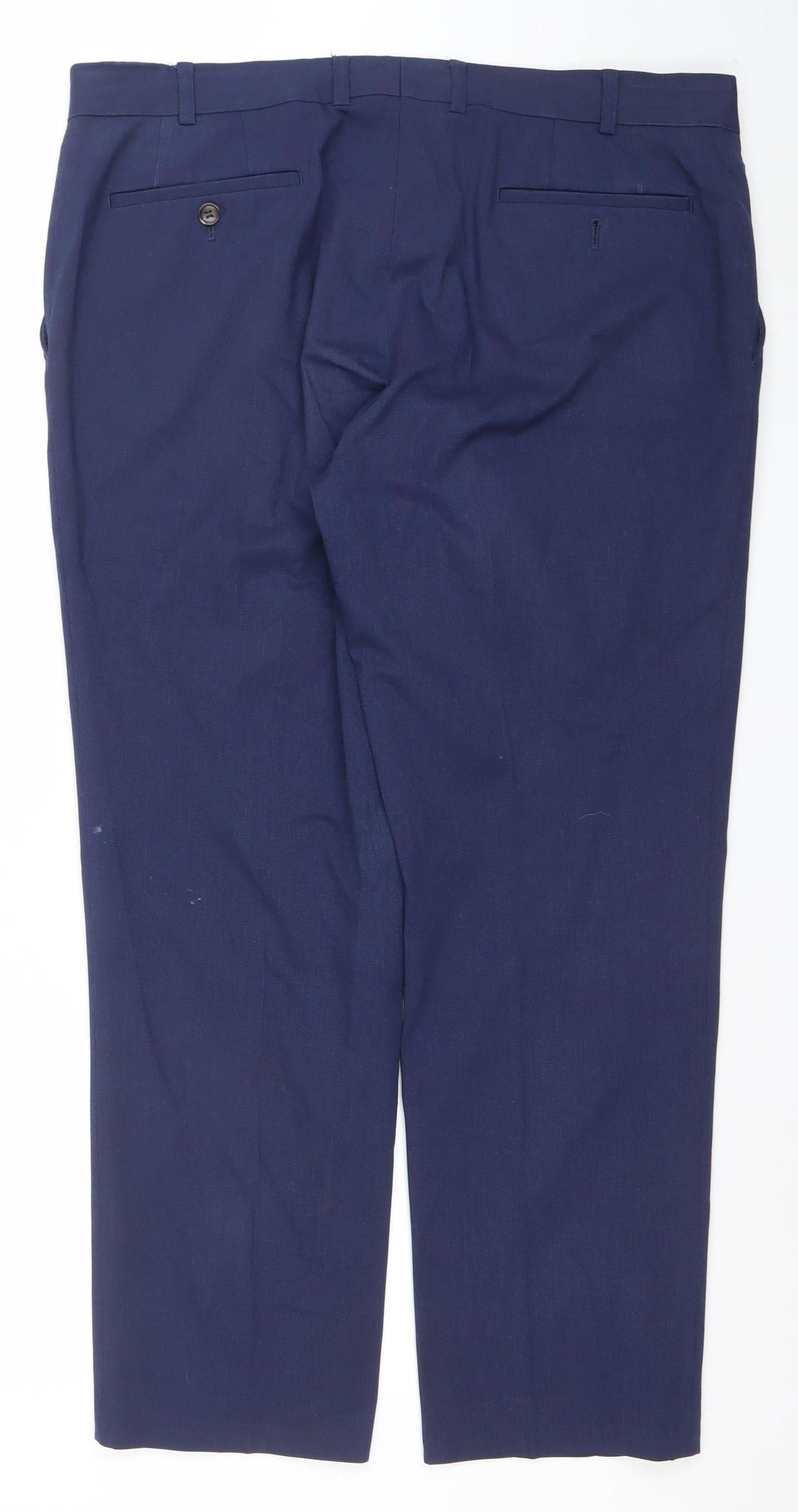 Mens UK Size 34 Daniel Grahame Regular Fit Dress Pants Blue Trousers