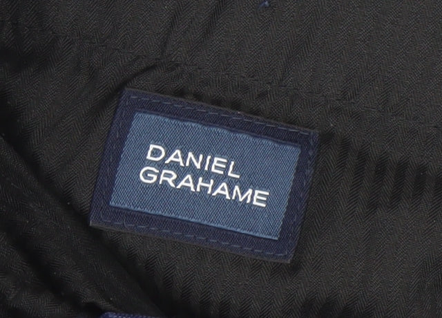 Mens UK Size 34 Daniel Grahame Regular Fit Dress Pants Blue Trousers