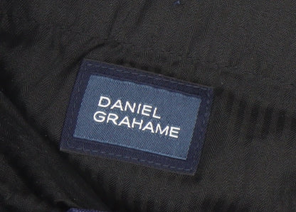 Mens UK Size 34 Daniel Grahame Regular Fit Dress Pants Blue Trousers