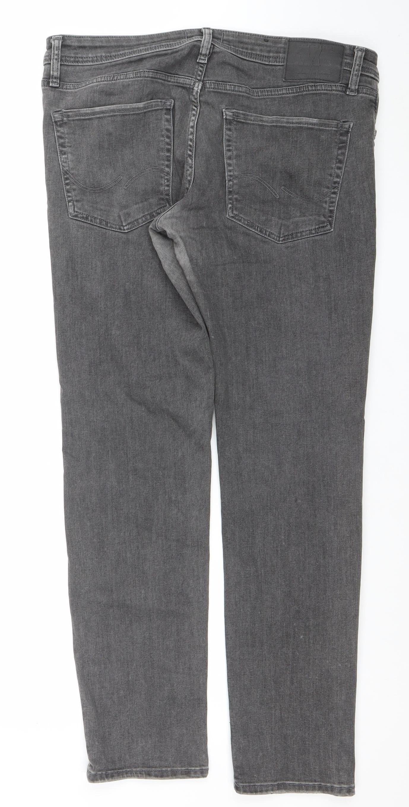 Mens UK Size 38 JACK & JONES Regular Fit Straight Grey Jeans