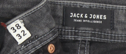 Mens UK Size 38 JACK & JONES Regular Fit Straight Grey Jeans