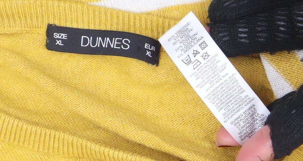 Womens UK Size XL Dunnes Yellow Pullover Jumper