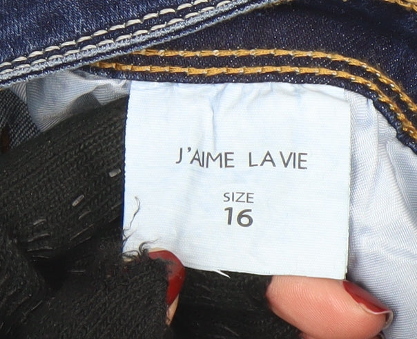 Womens UK Size 16 J’AIME LA VIE Slim Fit Skinny Blue Jeans