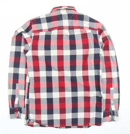 Tommy Hilfiger Denim Men's Red Check Long Sleeve Button-Up Shirt Size S