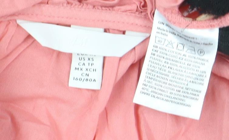 Womens UK Size 2XS H&M Pink Camisole Blouse