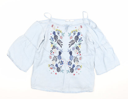 Girls UK Size 11-12 Years Marks and Spencer Blue Camisole Blouse