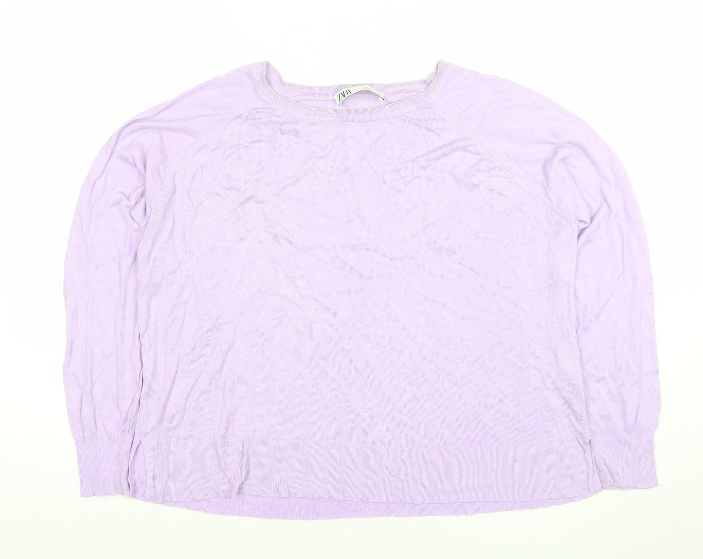 Womens UK Size L Zara Purple Pullover Jumper