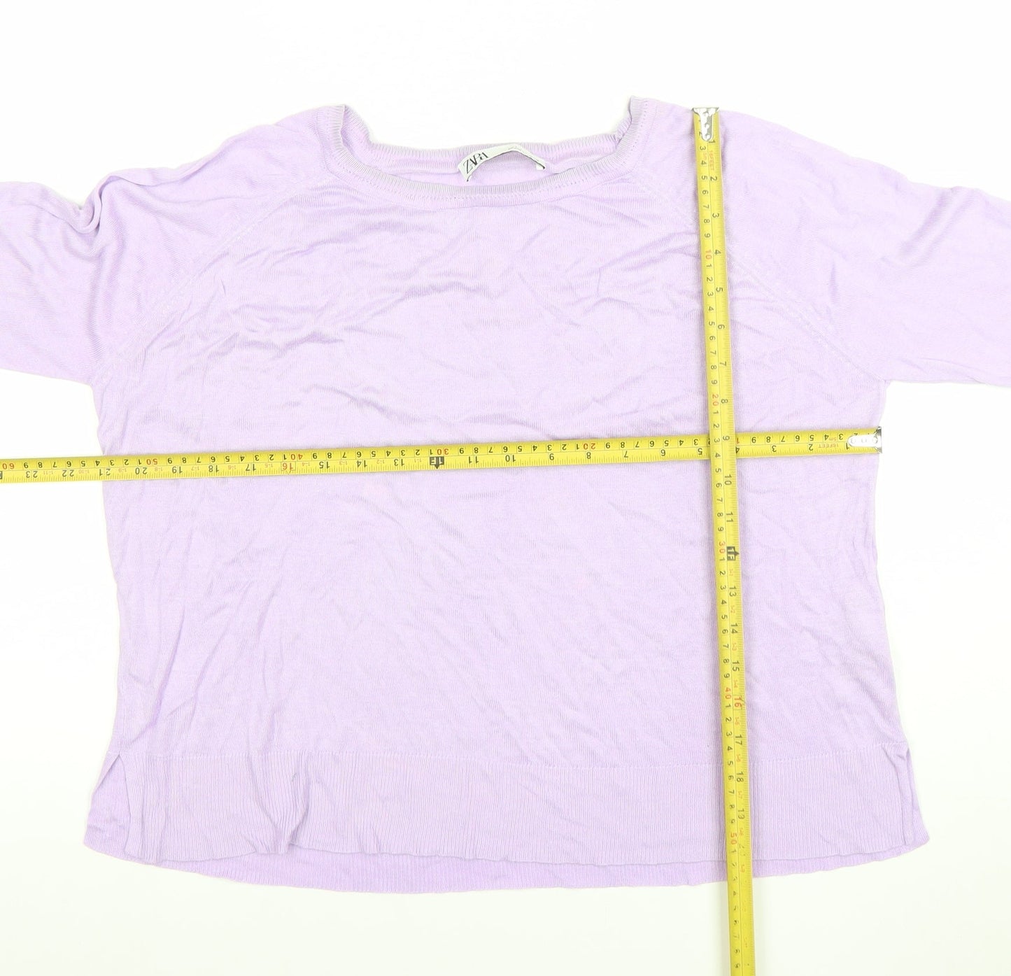 Womens UK Size L Zara Purple Pullover Jumper