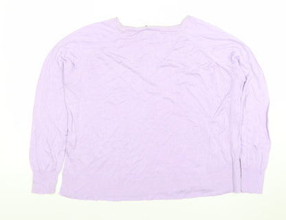 Womens UK Size L Zara Purple Pullover Jumper