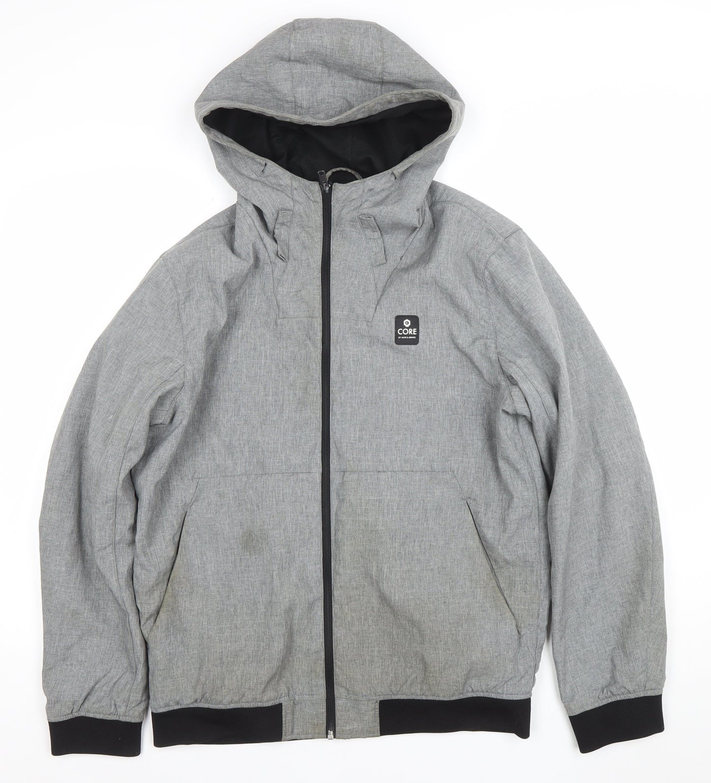 Mens UK Size L JACK & JONES Grey Windbreaker Coat