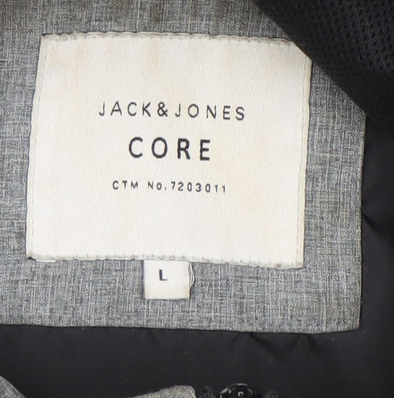 Mens UK Size L JACK & JONES Grey Windbreaker Coat