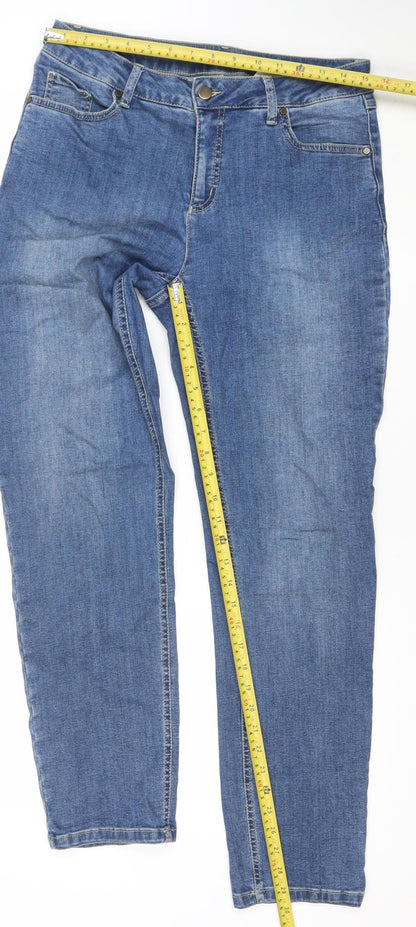 Womens UK Size 4 No2moro Regular Fit Straight Blue Jeans