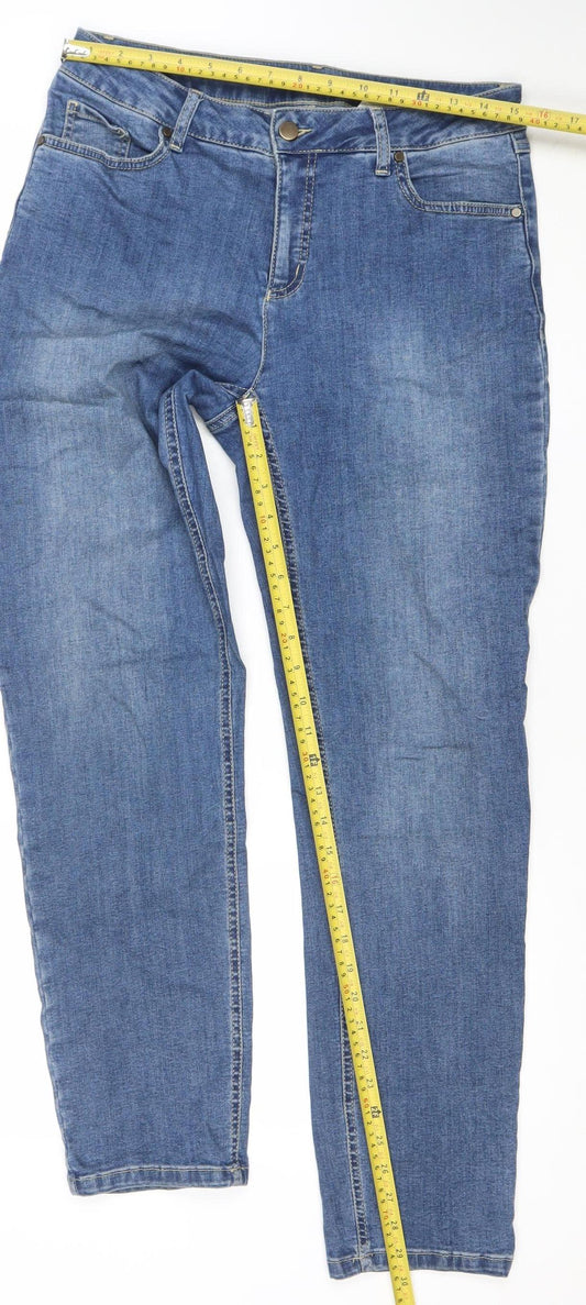Womens UK Size 4 No2moro Regular Fit Straight Blue Jeans
