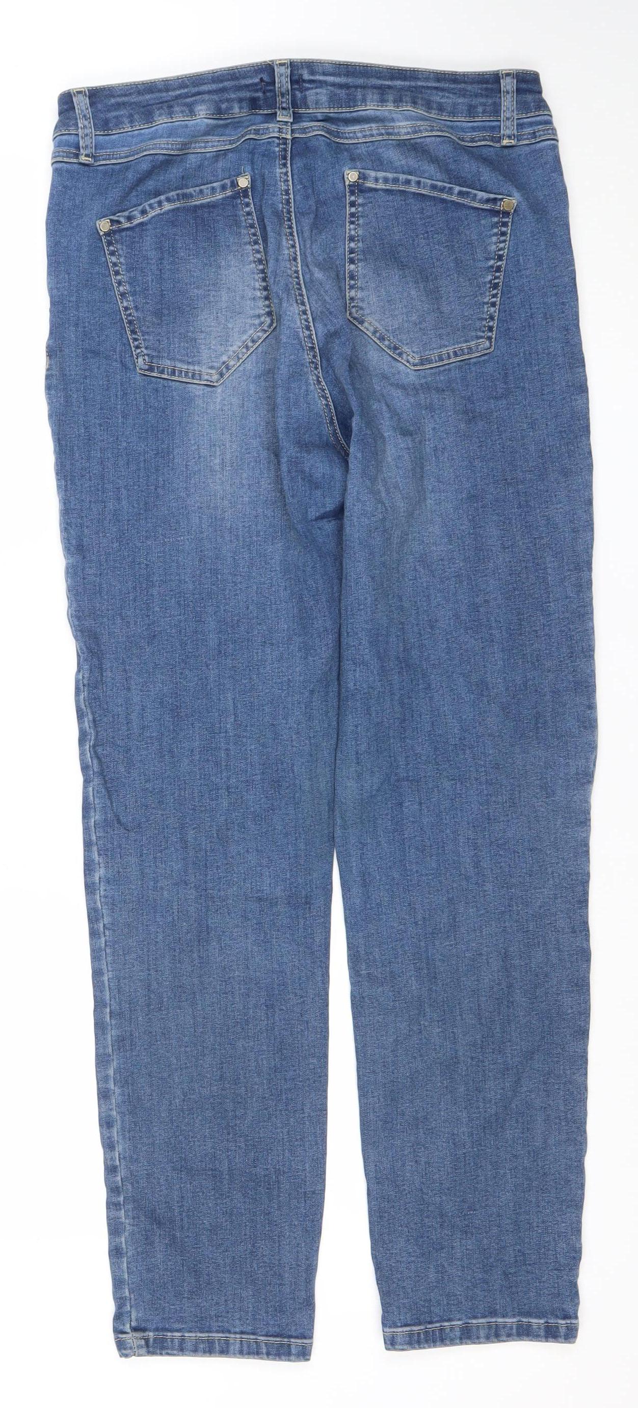 Womens UK Size 4 No2moro Regular Fit Straight Blue Jeans