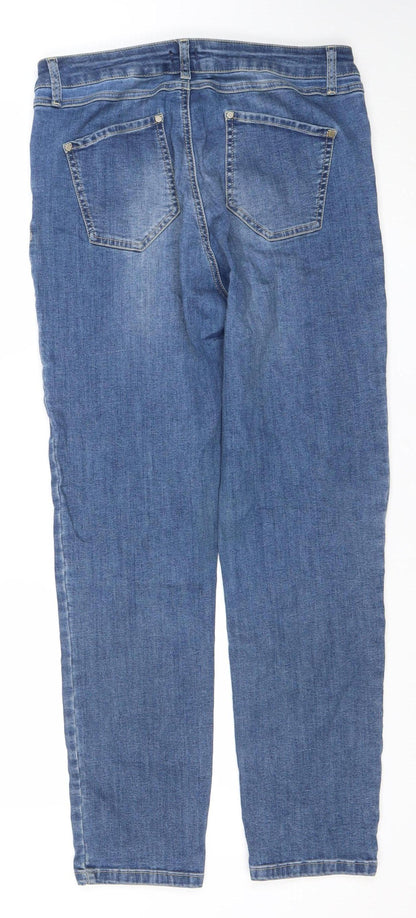 Womens UK Size 4 No2moro Regular Fit Straight Blue Jeans
