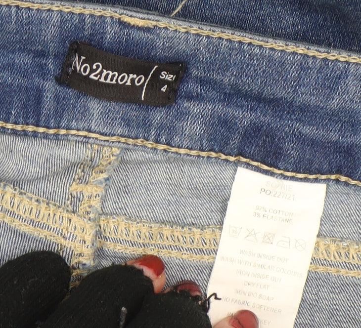 Womens UK Size 4 No2moro Regular Fit Straight Blue Jeans
