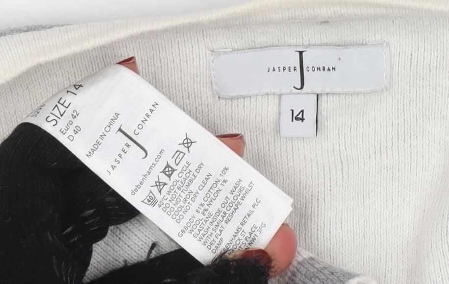 Womens UK Size 14 Jasper Conran Grey Cardigan Jumper