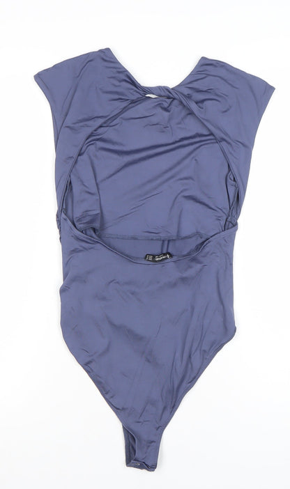 Womens UK Size 12 Stradivarius One-Piece Blue Bodysuit