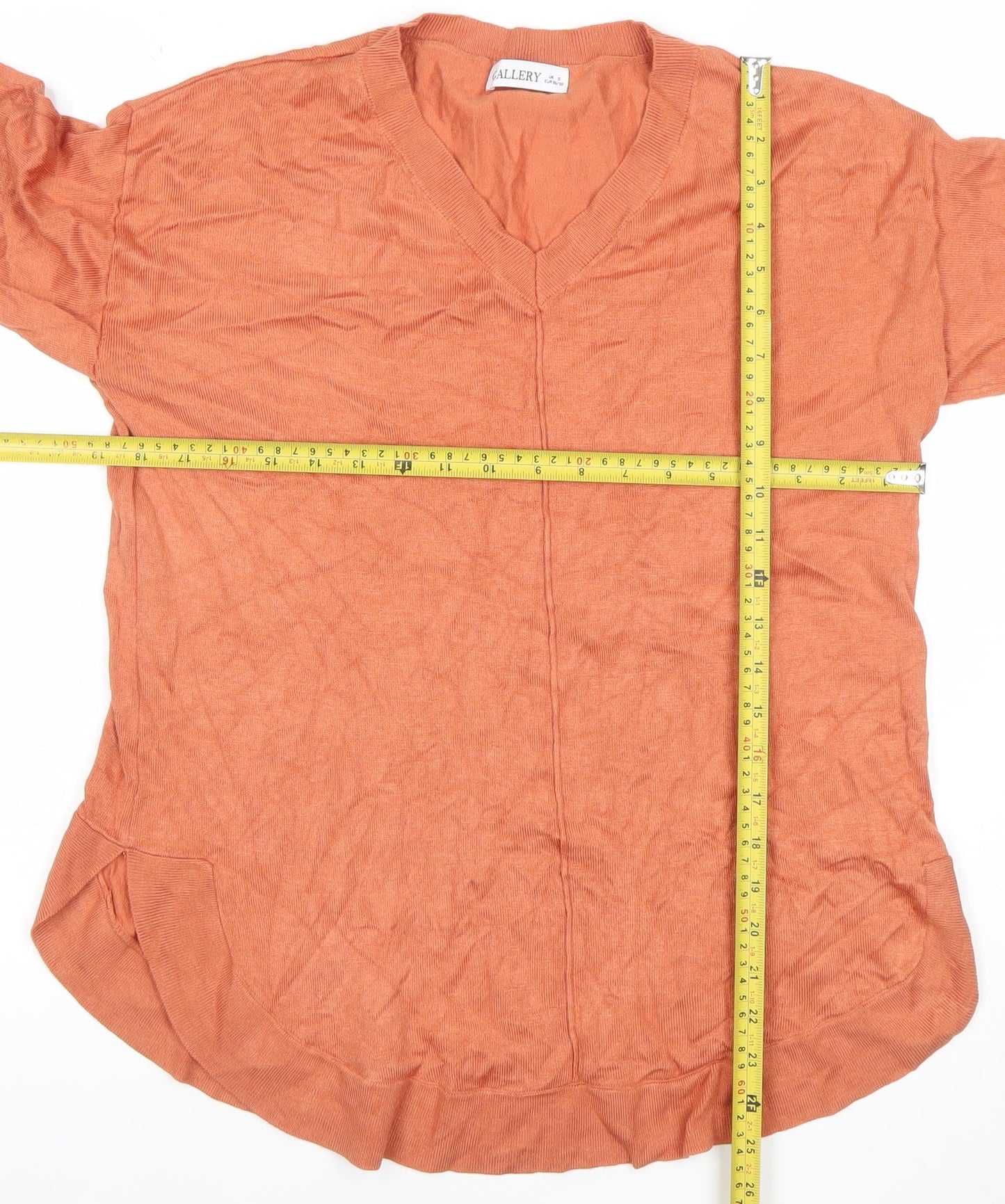 Womens UK Size S Gallery Orange Basic Blouse
