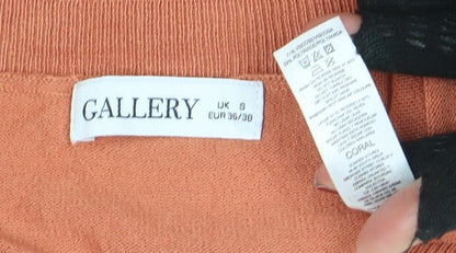 Womens UK Size S Gallery Orange Basic Blouse