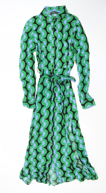 Womens UK Size XS Stradivarius Shirt Dress