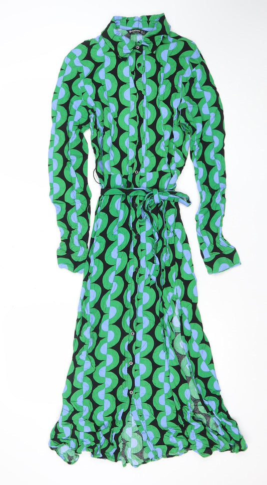 Womens UK Size XS Stradivarius Shirt Dress