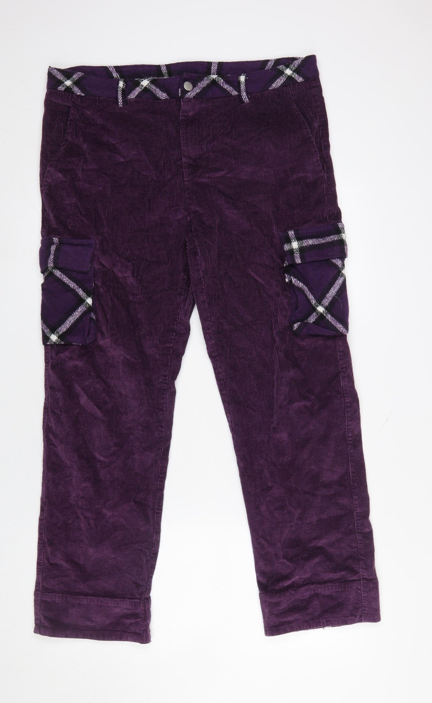 Mens UK Size M WeSC Regular Fit Cargo Purple Trousers