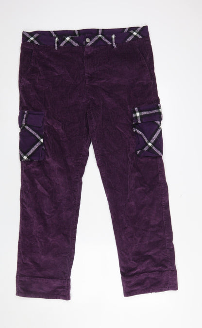 Mens UK Size M WeSC Regular Fit Cargo Purple Trousers