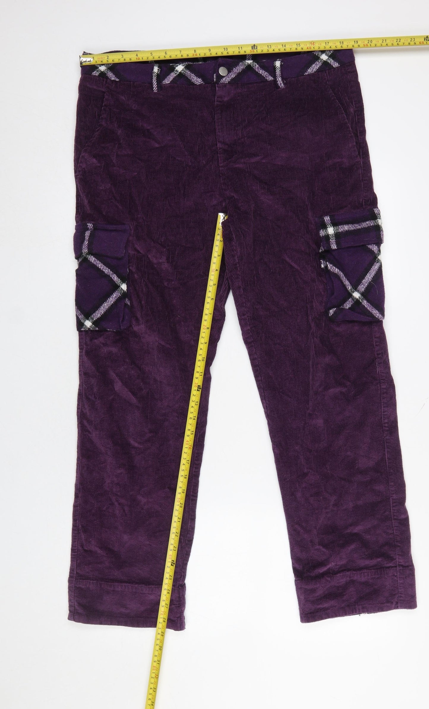 Mens UK Size M WeSC Regular Fit Cargo Purple Trousers