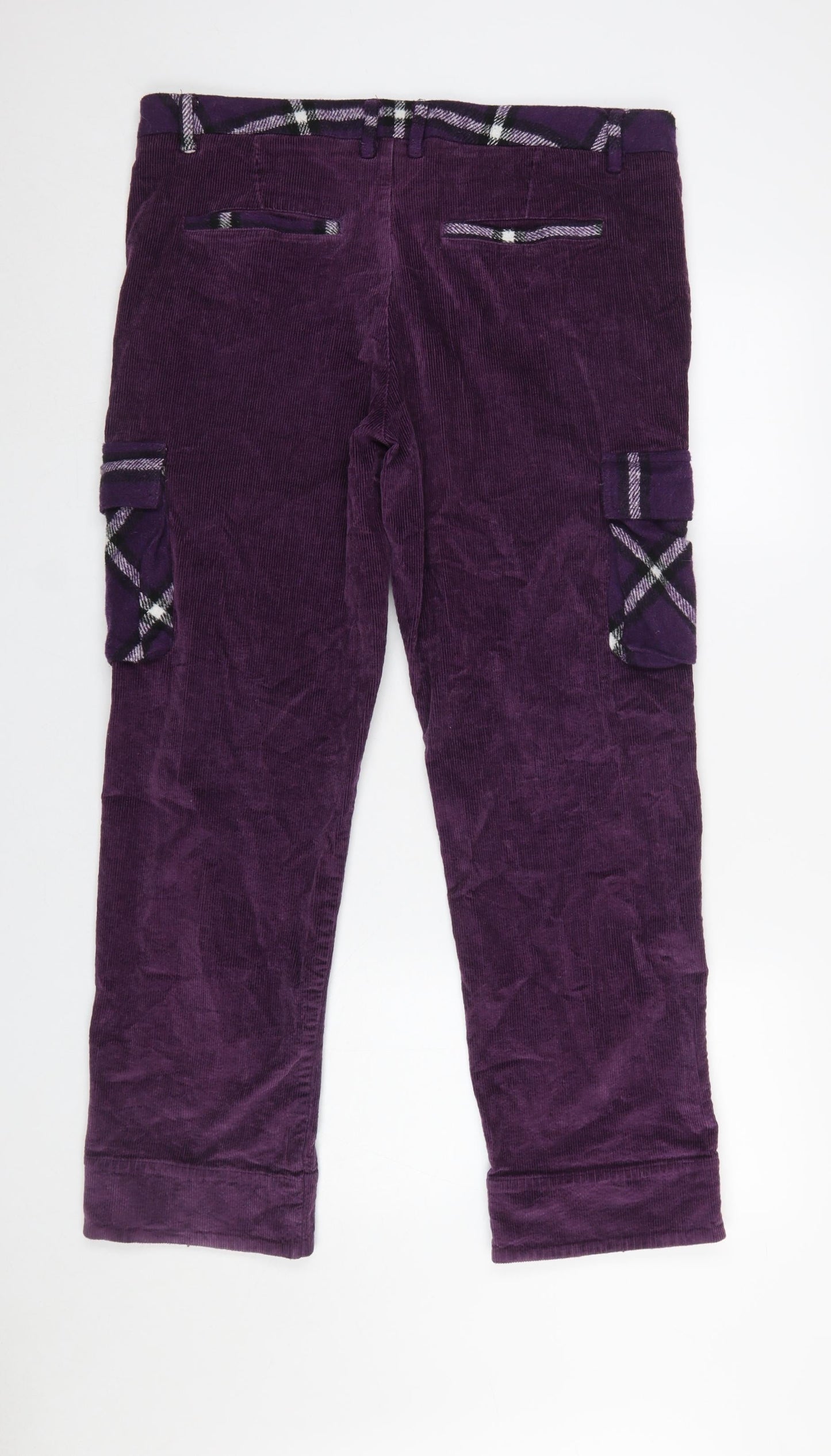 Mens UK Size M WeSC Regular Fit Cargo Purple Trousers