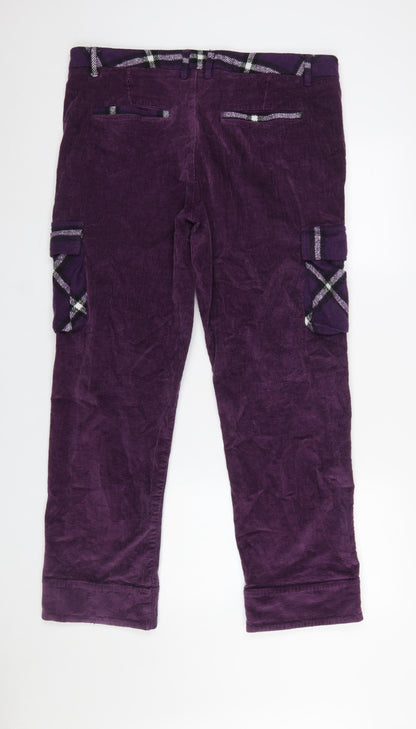 Mens UK Size M WeSC Regular Fit Cargo Purple Trousers