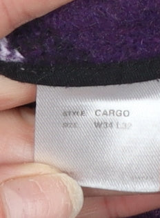 Mens UK Size M WeSC Regular Fit Cargo Purple Trousers