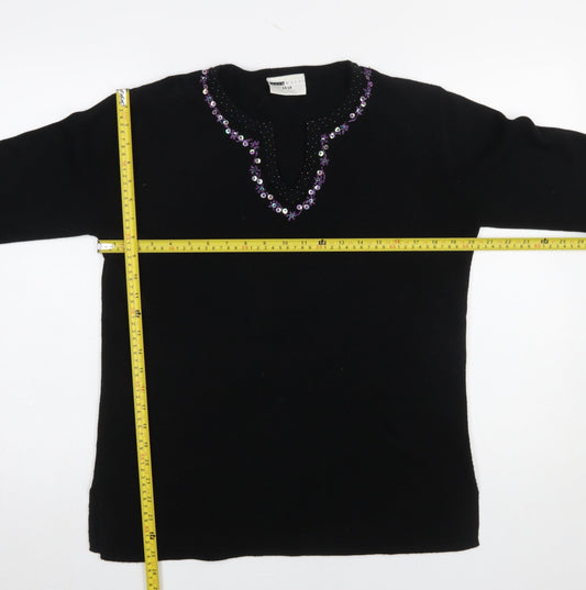 Womens UK Size 14-16 Said Woman Black Pullover Jumper