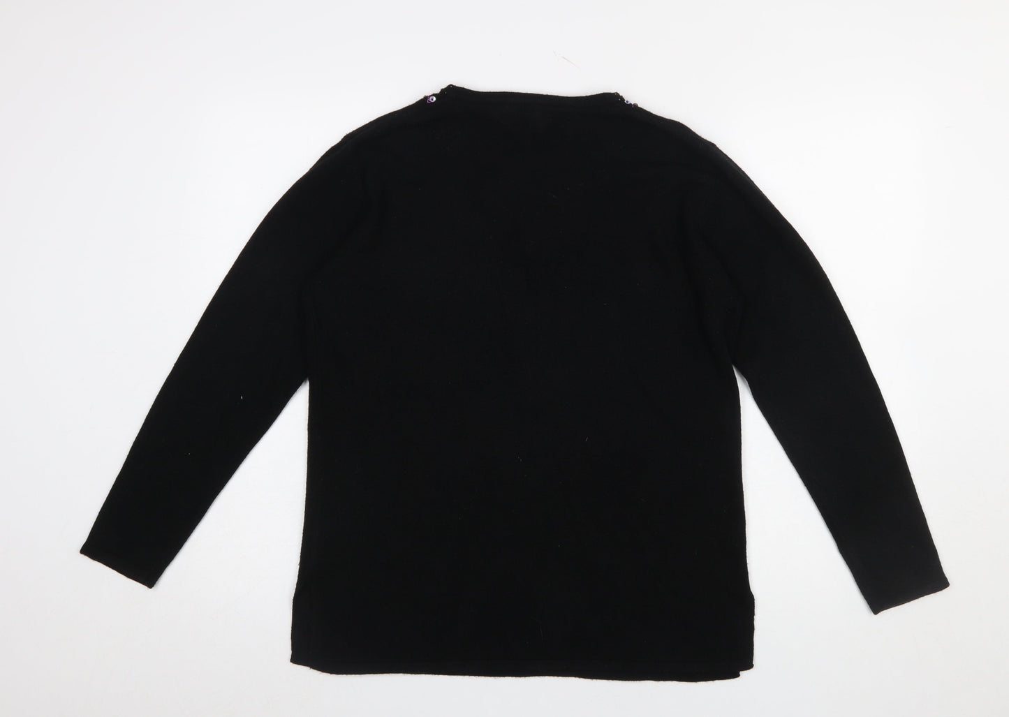 Womens UK Size 14-16 Said Woman Black Pullover Jumper